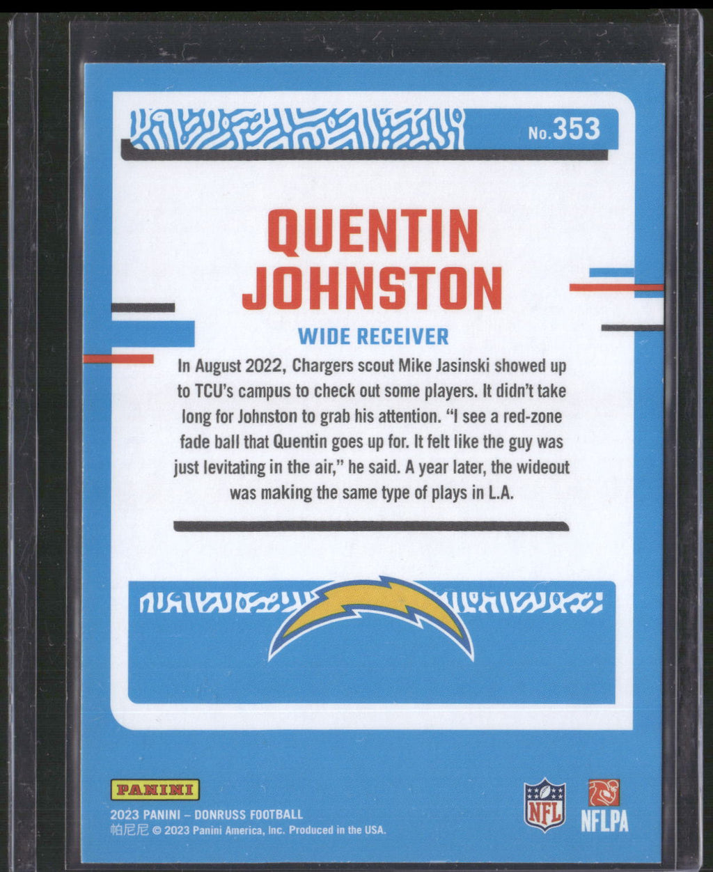 2023 Donruss #353 Quentin Johnston