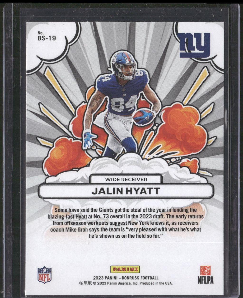 2023 Donruss #BS-19 Jalin Hyatt Bomb Squad