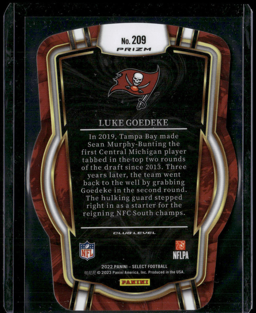 2022 Panini Select #209 Luke Goedeke Silver Prizm Die Cut