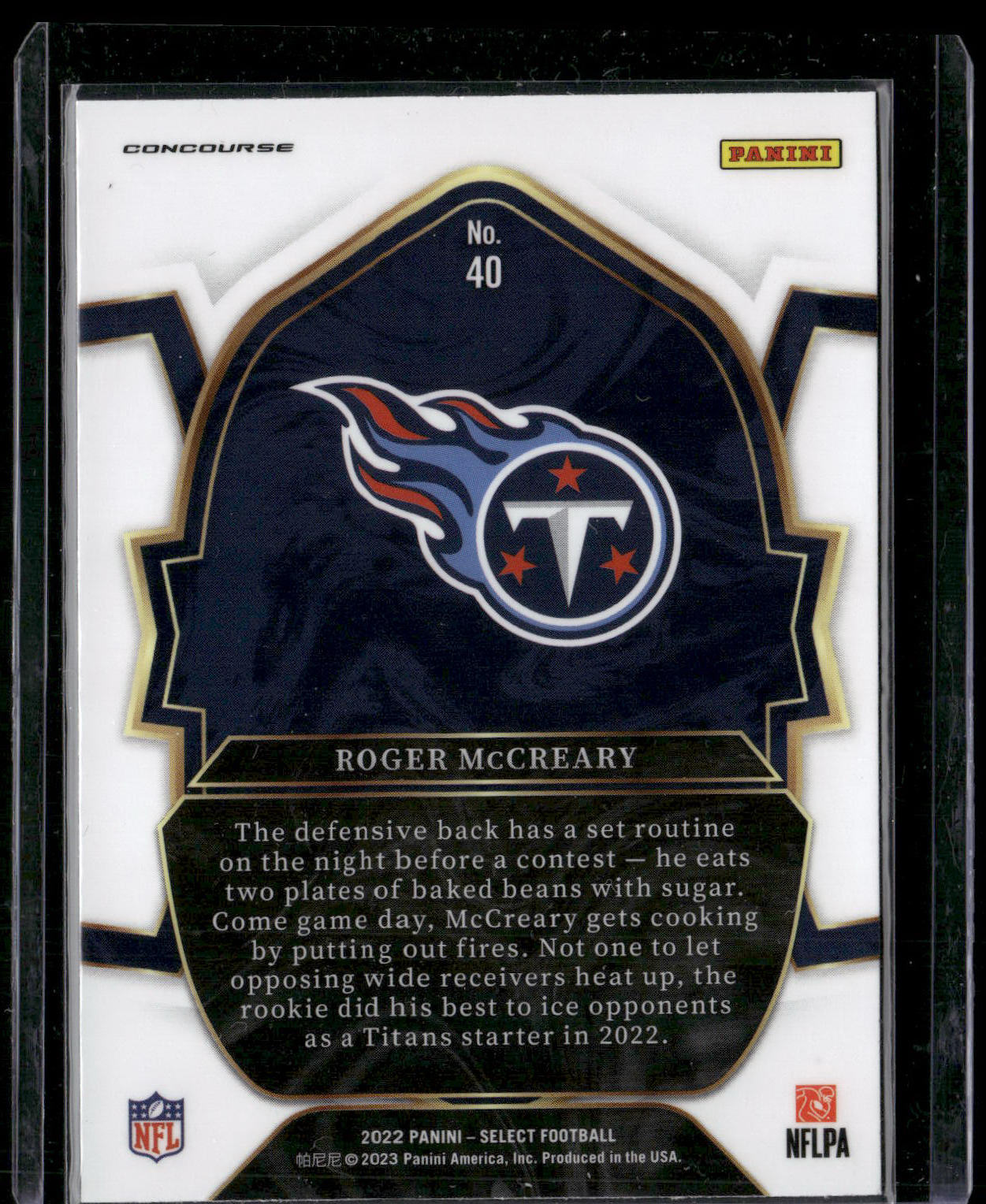 2022 Panini Select #40 Roger McCreary