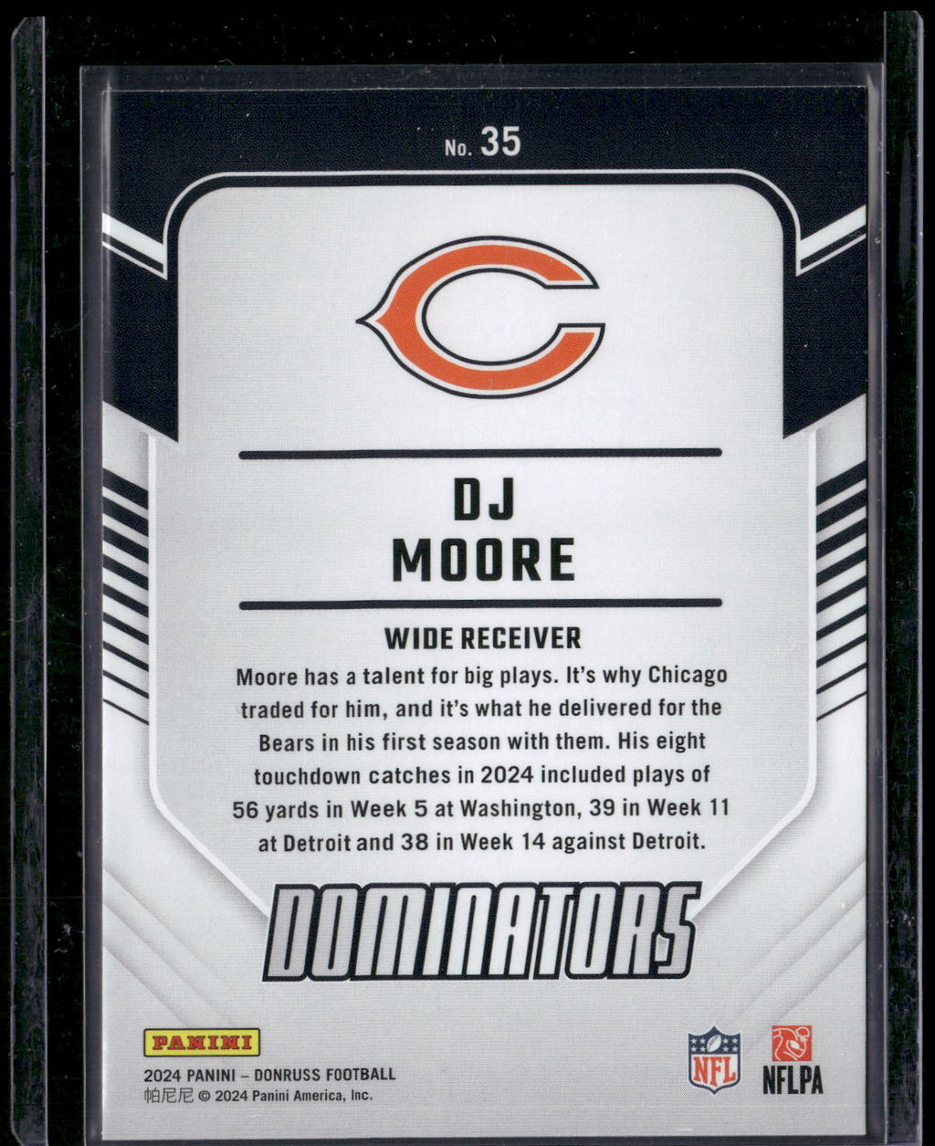 2024 Donruss #35 D.J. Moore Dominators