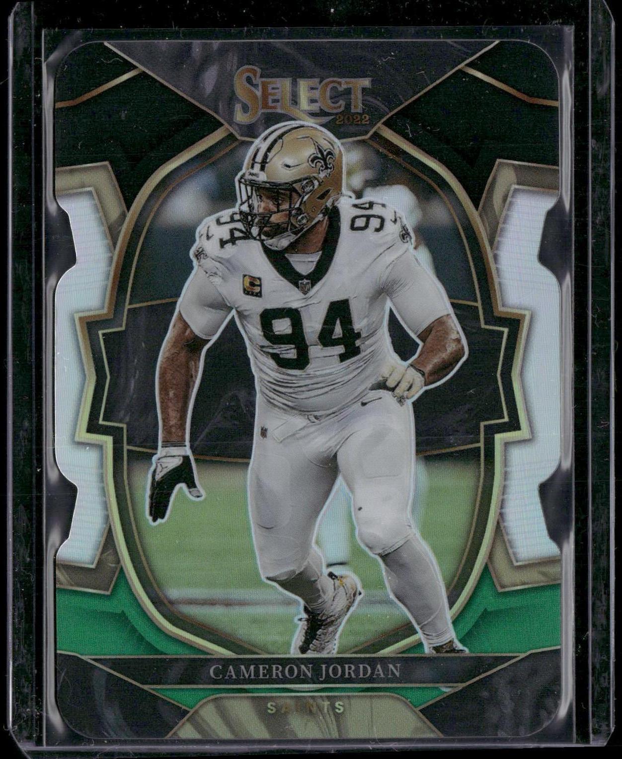 2022 Panini Select #31 Cameron Jordan Black and Green Prizm Die Cut