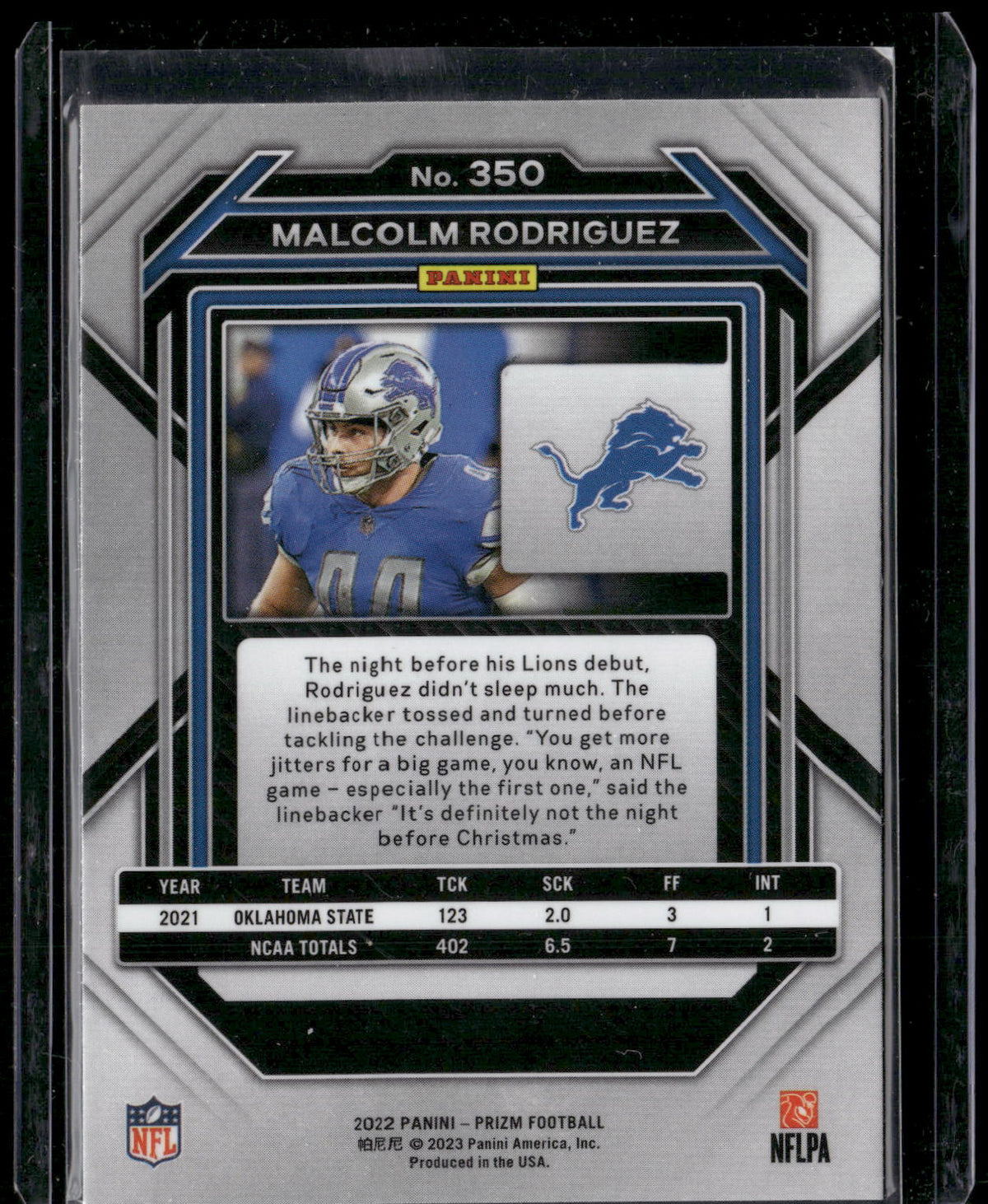 2022 Panini Prizm #350 Malcolm Rodriguez