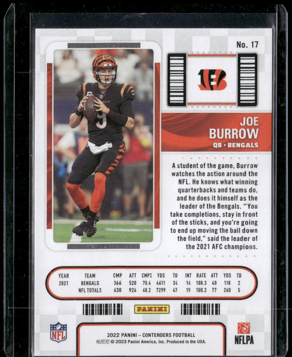 2022 Panini Contenders #17 Joe Burrow