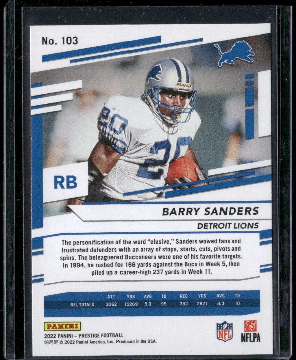 2022 Panini Prestige #103 Barry Sanders