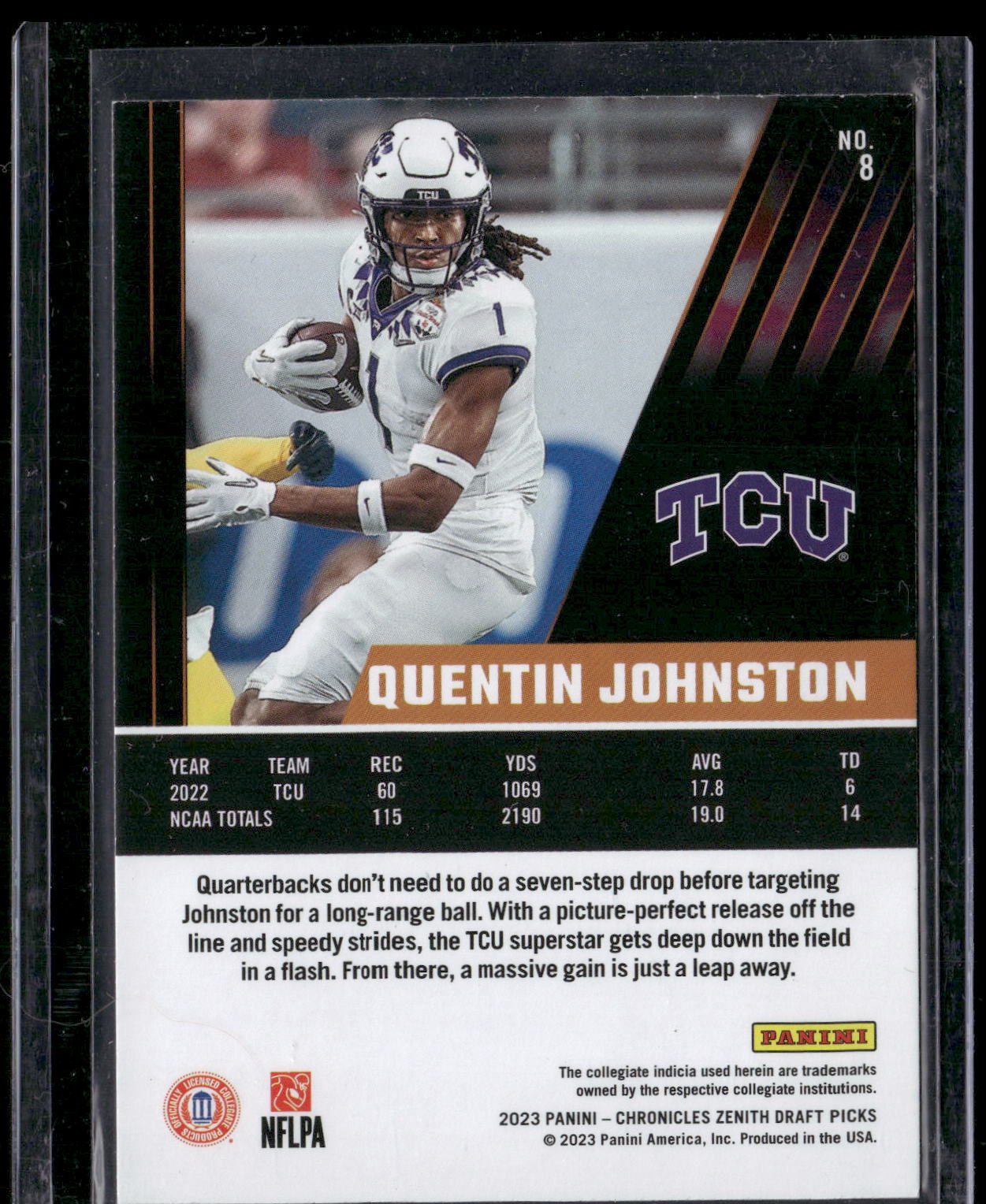 2023 Panini Chronicles Draft Picks #8 Quentin Johnston Zenith
