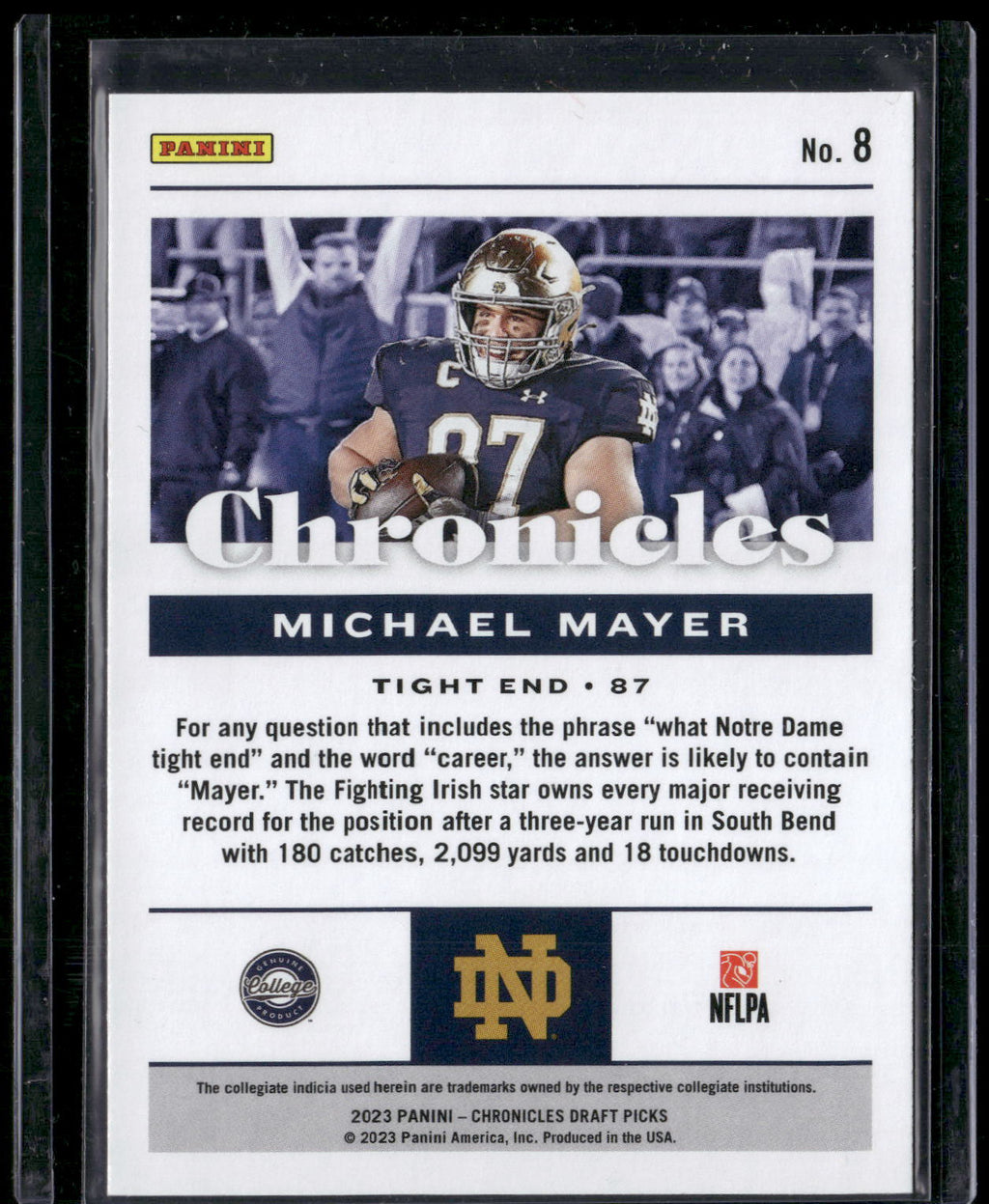 2023 Panini Chronicles Draft Picks #8 Michael Mayer