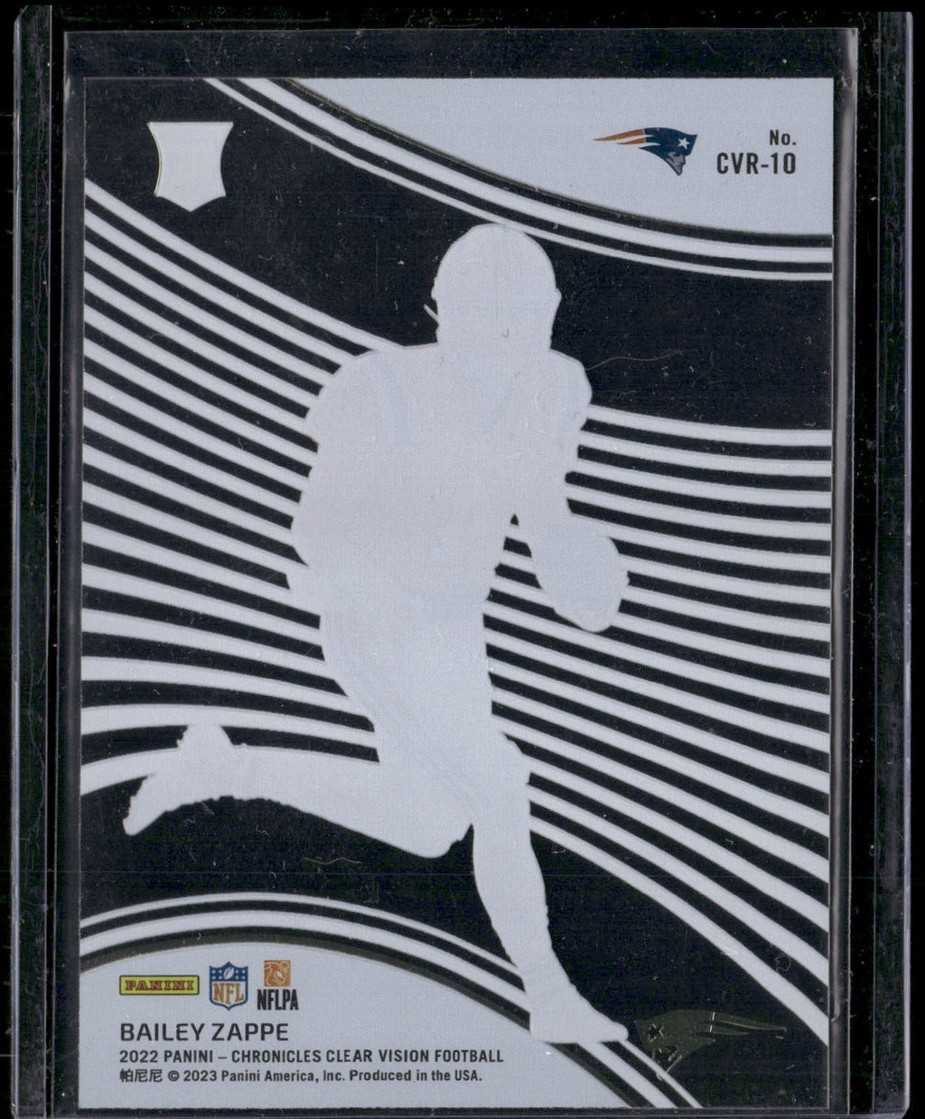 2022 Panini Chronicles #CVR-10 Bailey Zappe Clear Vision Rookies