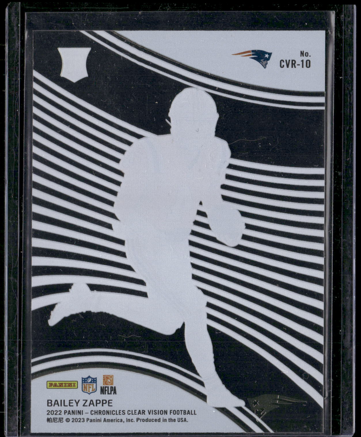 2022 Panini Chronicles #CVR-10 Bailey Zappe Clear Vision Rookies