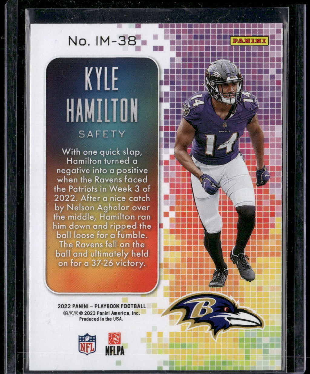 2022 Panini Playbook #IM-38 Kyle Hamilton In Motion