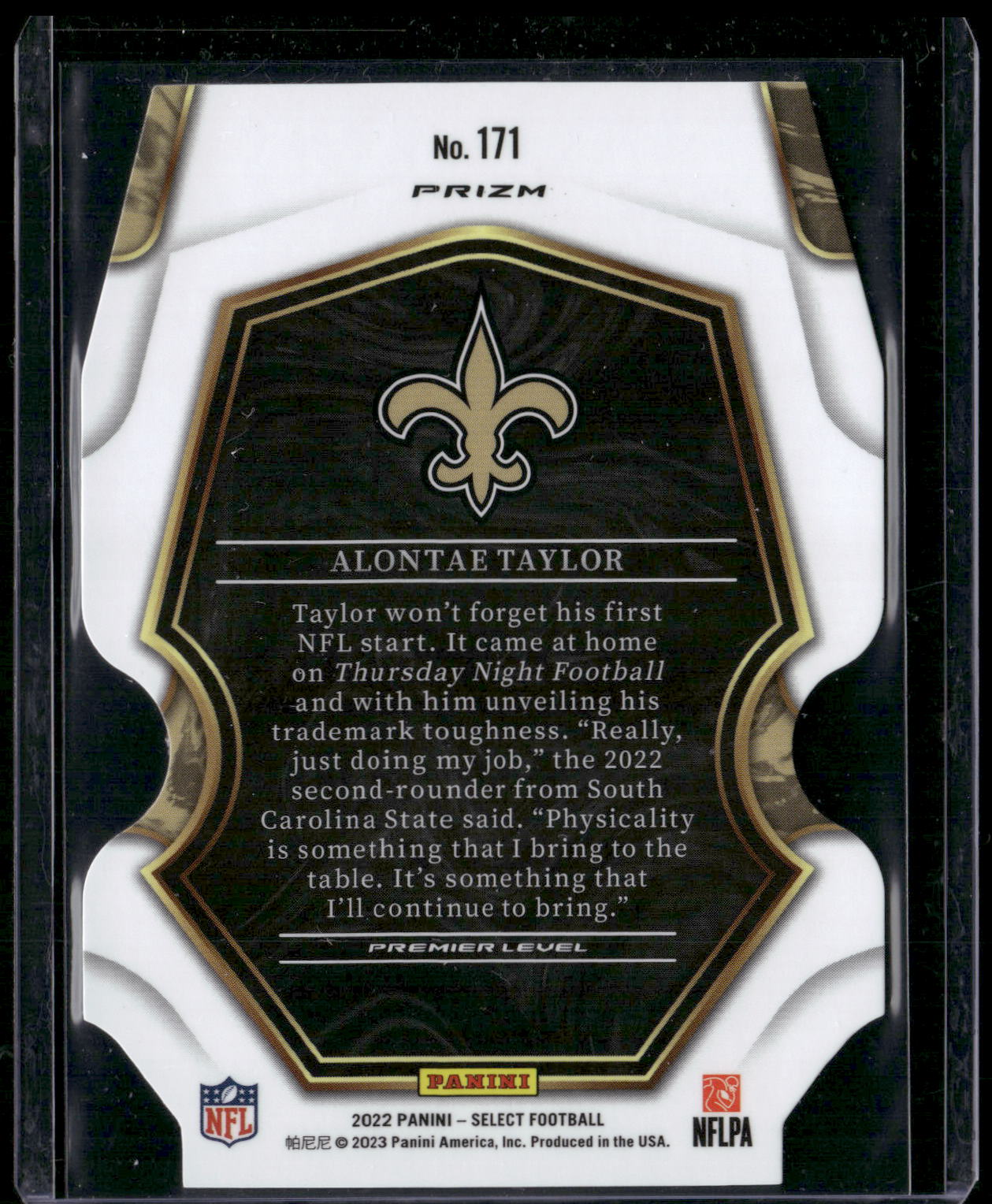 2022 Panini Select #171 Alontae Taylor Silver Prizm Die Cut