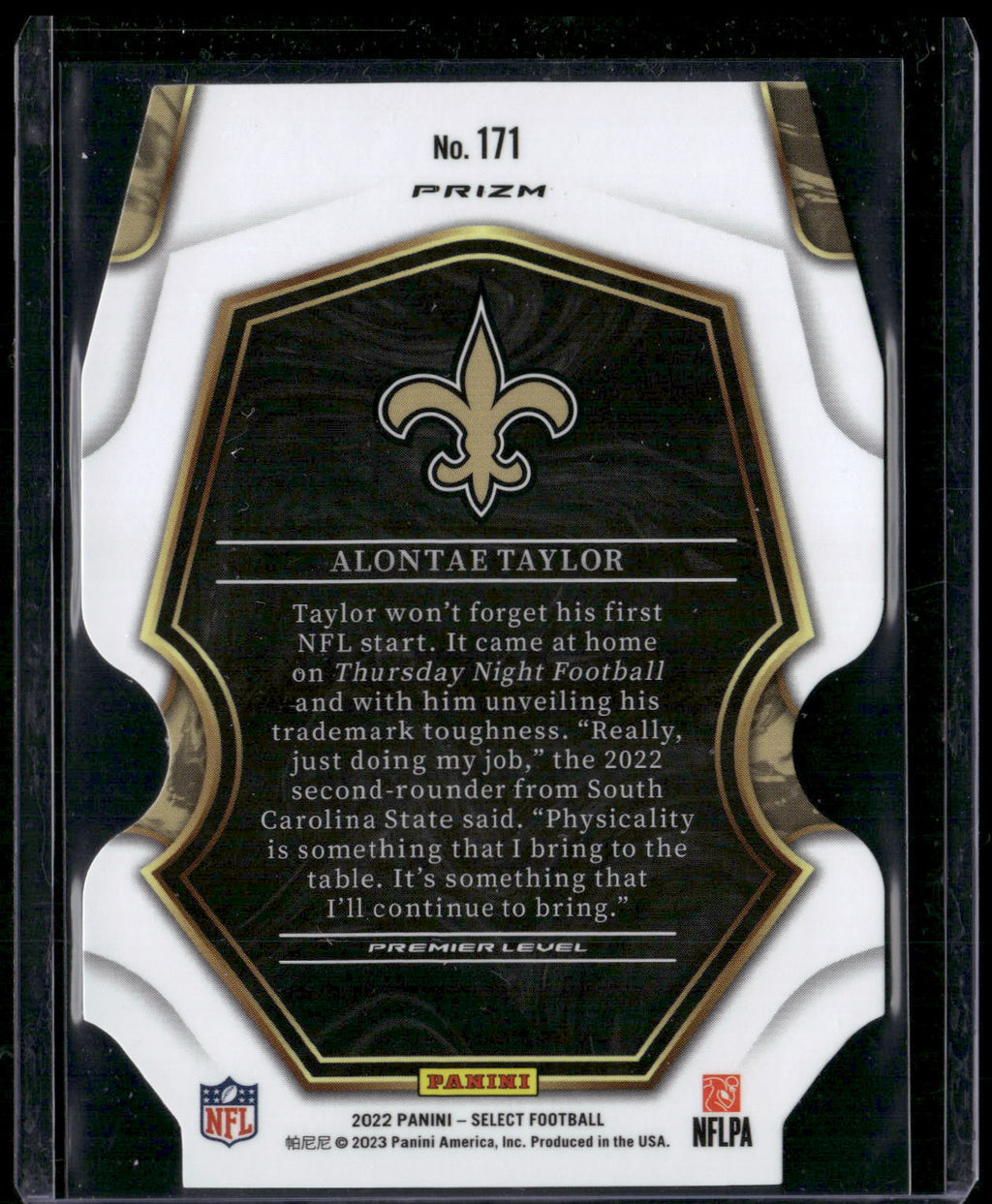 2022 Panini Select #171 Alontae Taylor Silver Prizm Die Cut