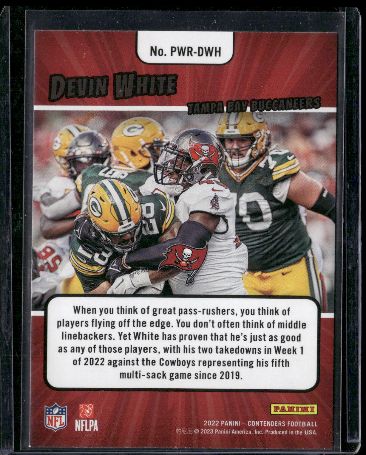 2022 Panini Contenders #PWR-DWH Devin White Power Players