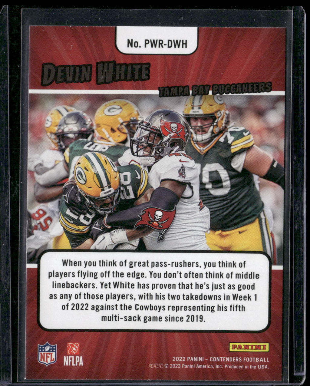 2022 Panini Contenders #PWR-DWH Devin White Power Players