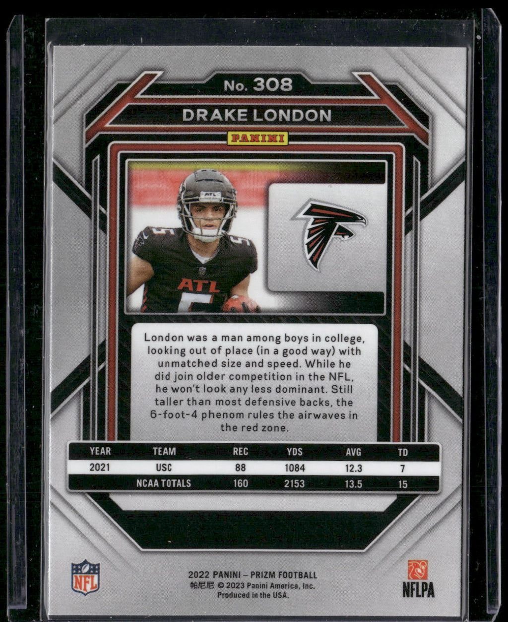 2022 Panini Prizm #308 Drake London