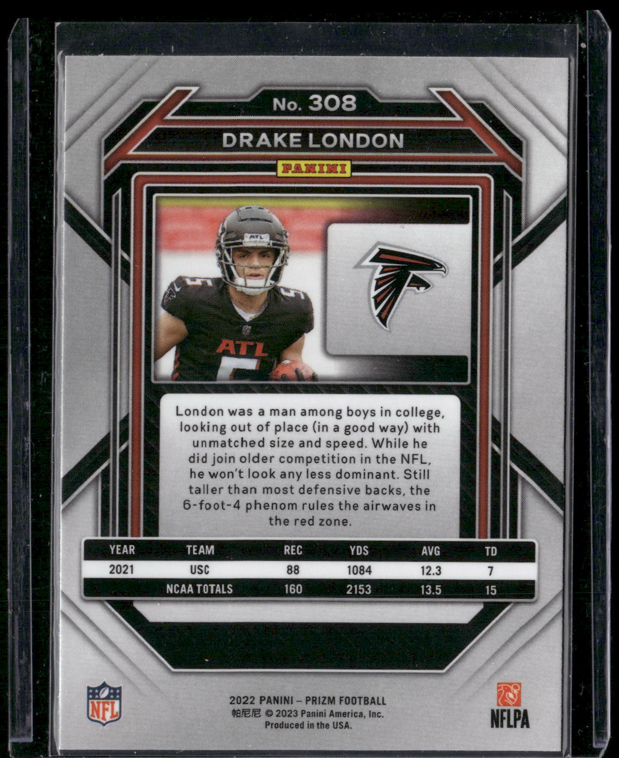 2022 Panini Prizm #308 Drake London