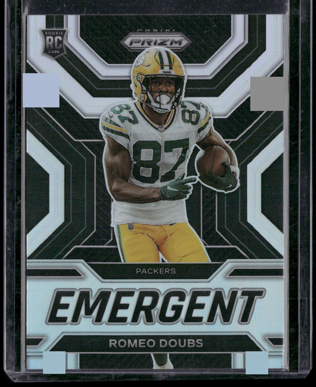 2022 Panini Prizm #E-14 Romeo Doubs Emergent Prizm Silver