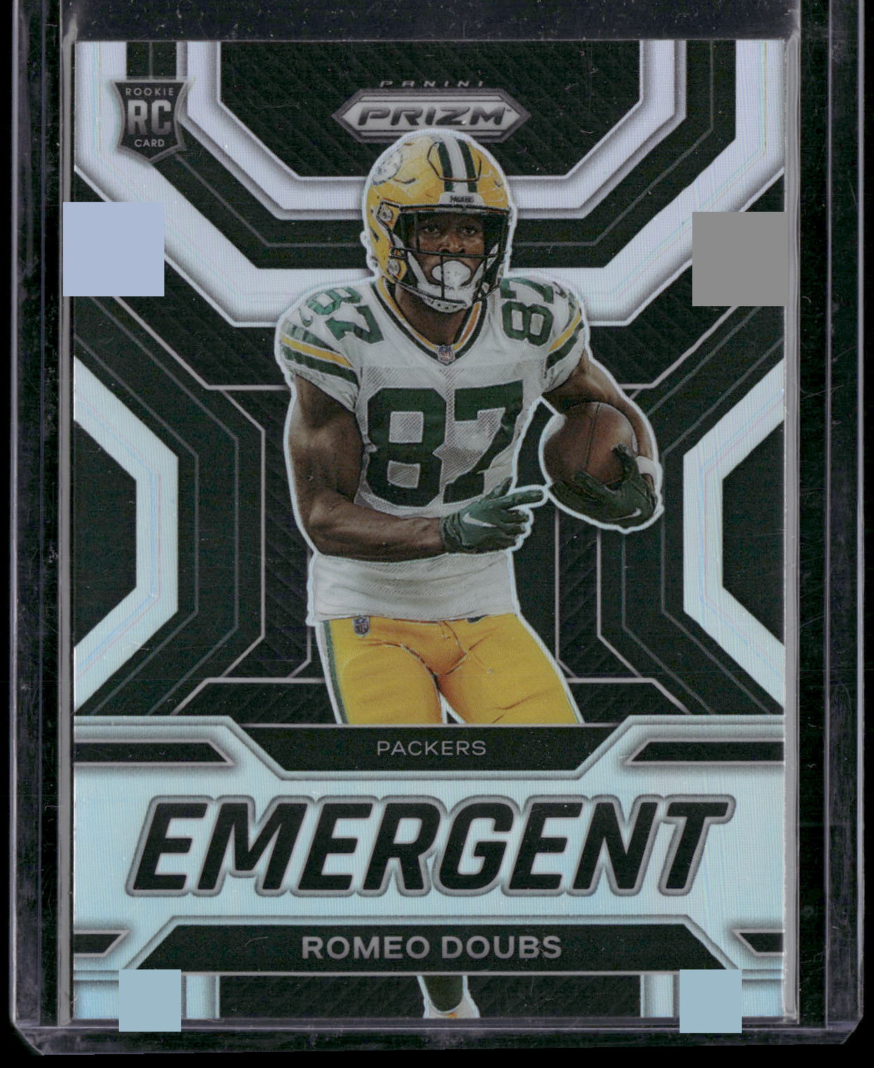 2022 Panini Prizm #E-14 Romeo Doubs Emergent Prizm Silver