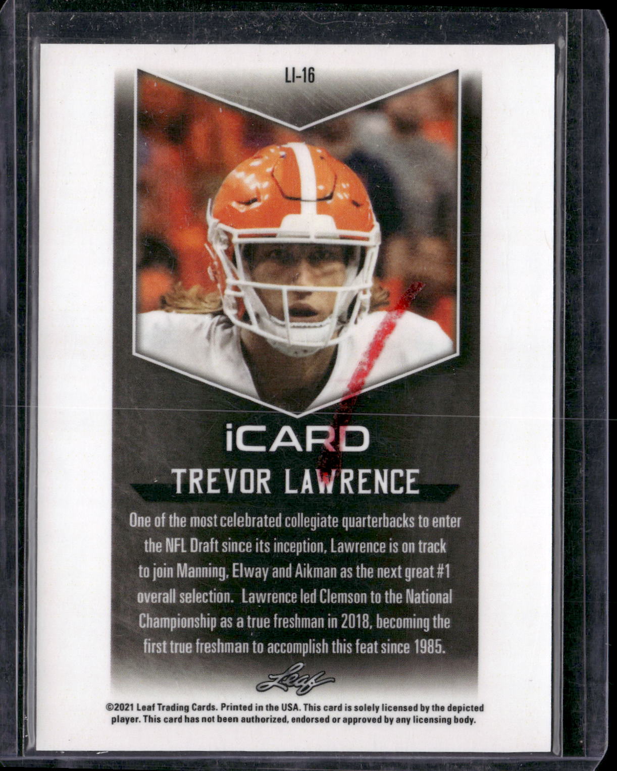 2021 Leaf iCard #LI-16 Trevor Lawrence