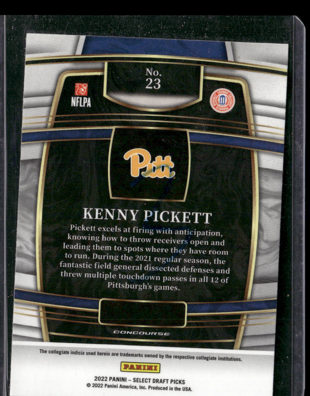 2022 Panini Select Draft Picks #23 Kenny Pickett