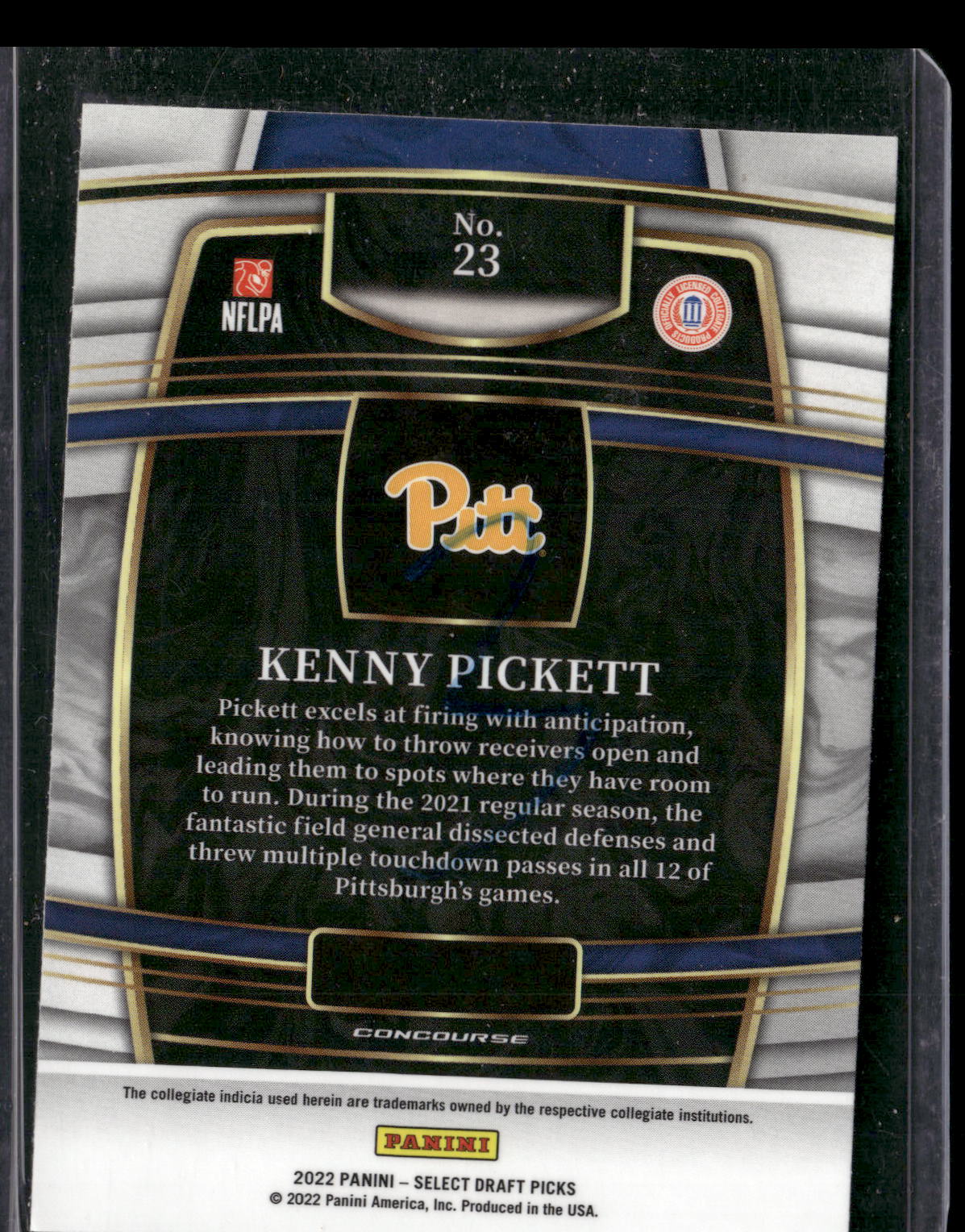 2022 Panini Select Draft Picks #23 Kenny Pickett