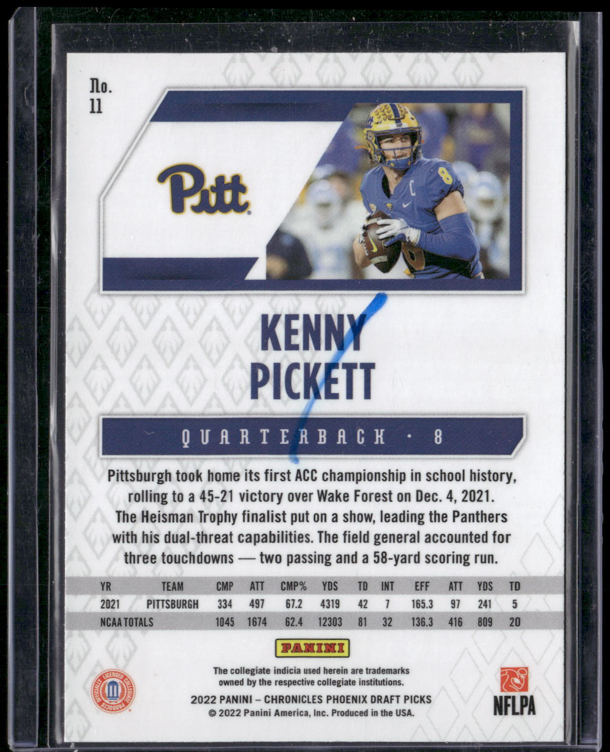 2022 Panini Chronicles Draft Picks #11 Kenny Pickett Phoenix