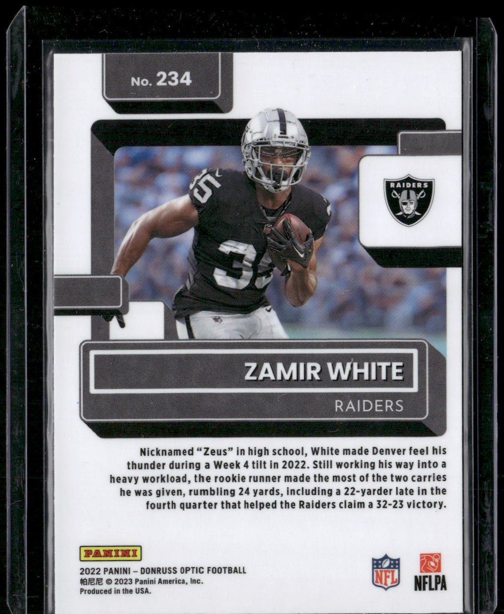 2022 Donruss Optic #234 Zamir White
