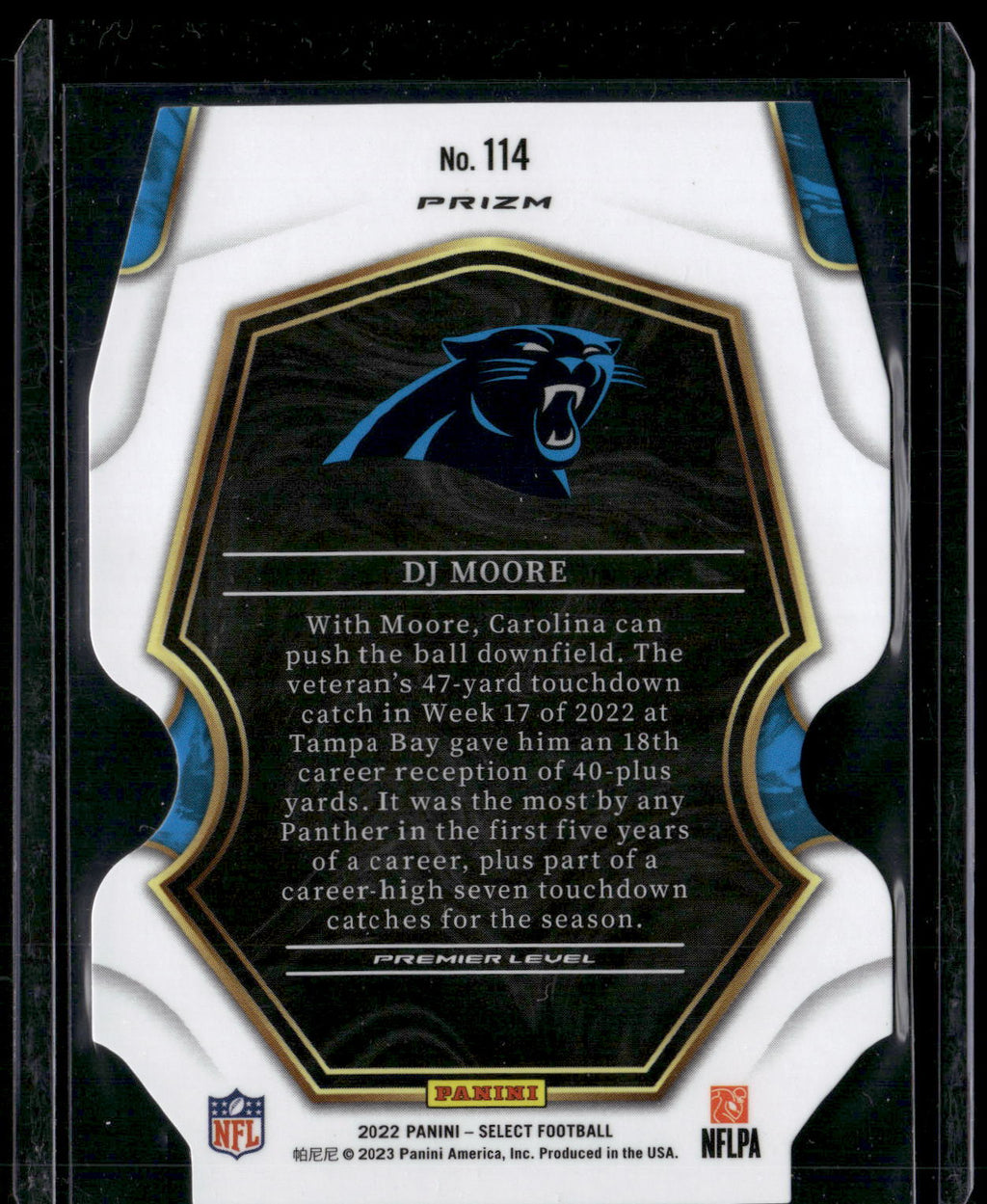 2022 Panini Select #114 DJ Moore Silver Prizm Die Cut