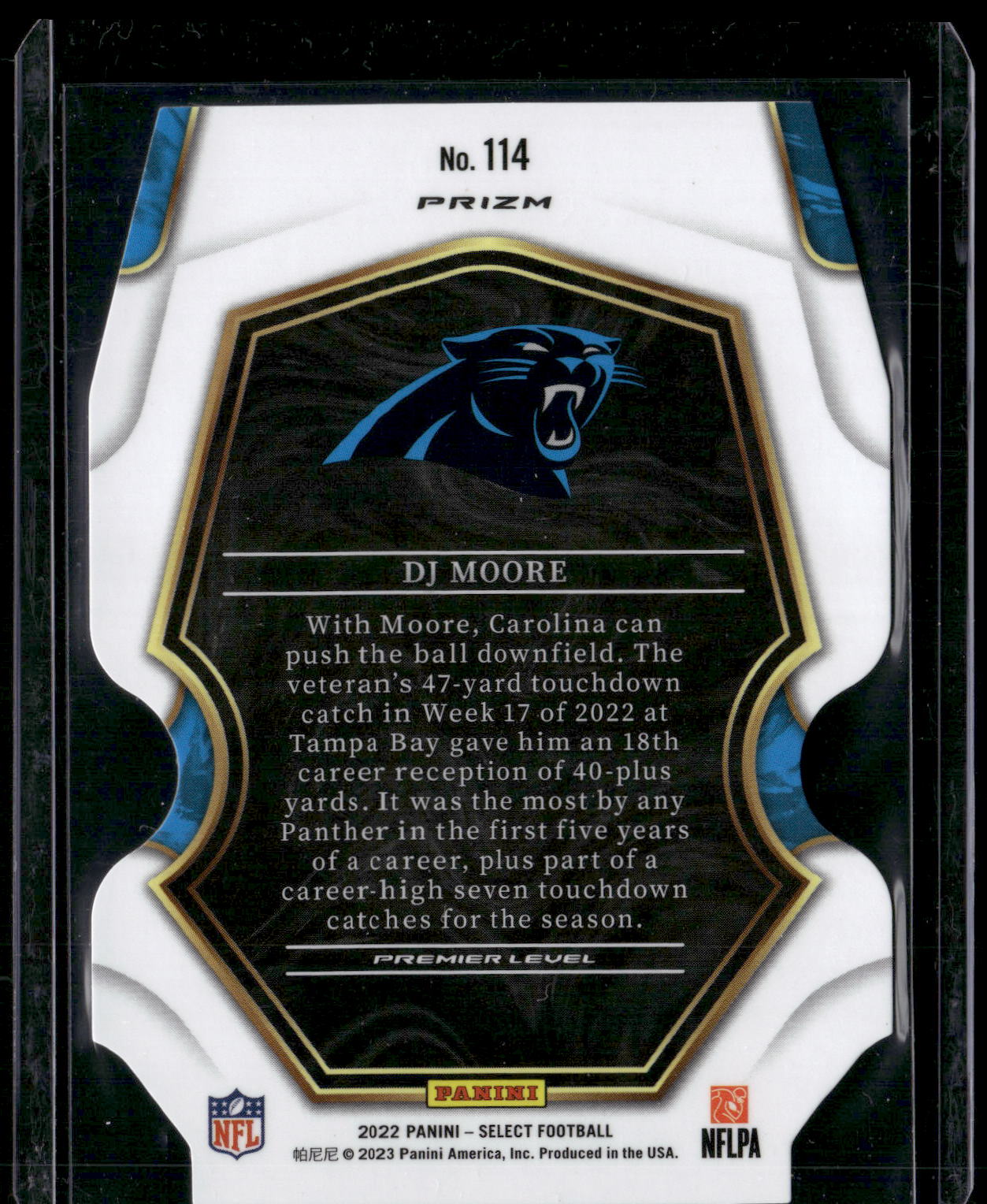 2022 Panini Select #114 DJ Moore Silver Prizm Die Cut