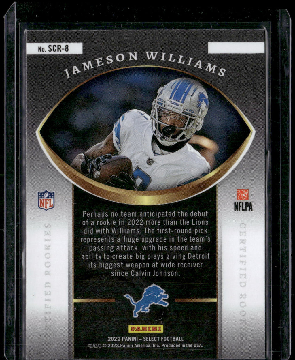 2022 Panini Select #SCR-8 Jameson Williams Select Certified Rookies