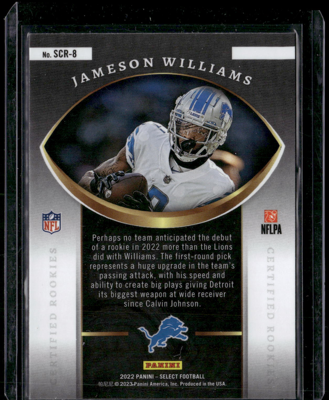 2022 Panini Select #SCR-8 Jameson Williams Select Certified Rookies