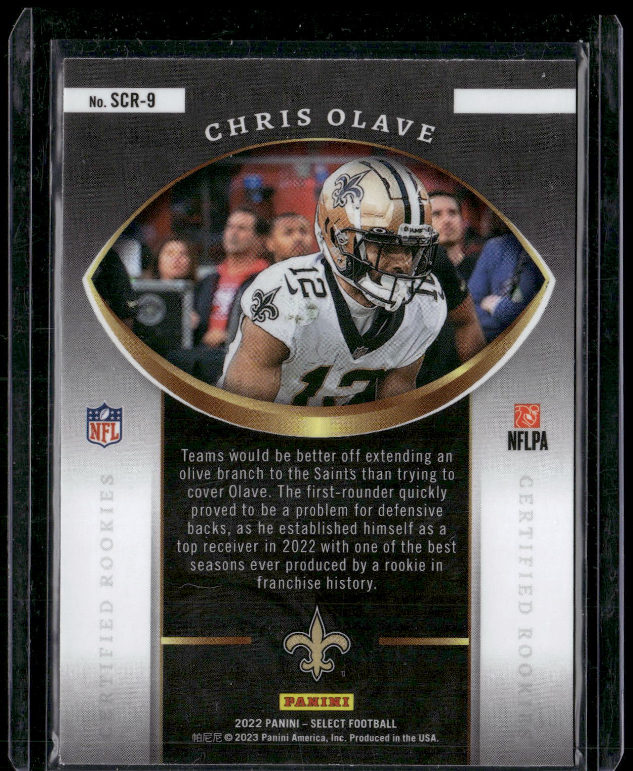2022 Panini Select #SCR-9 Chris Olave Select Certified Rookies Prizm