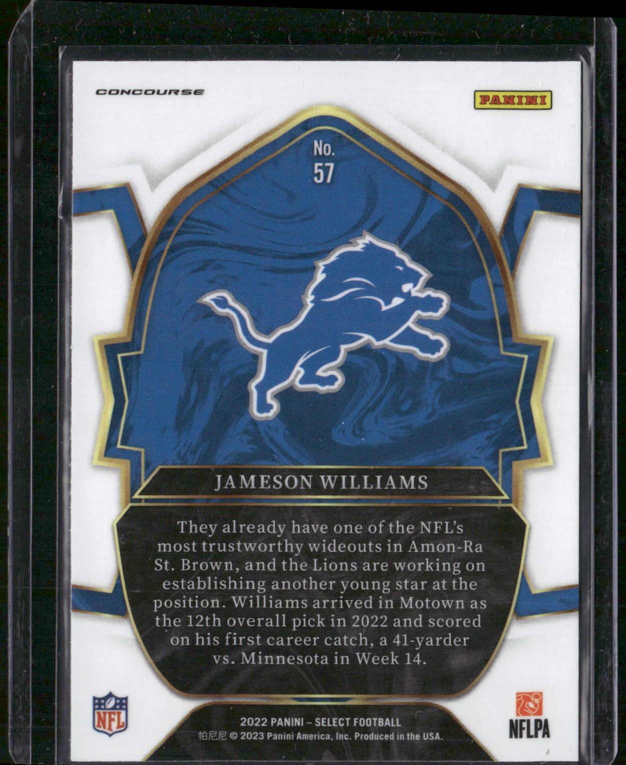 2022 Panini Select #57 Jameson Williams