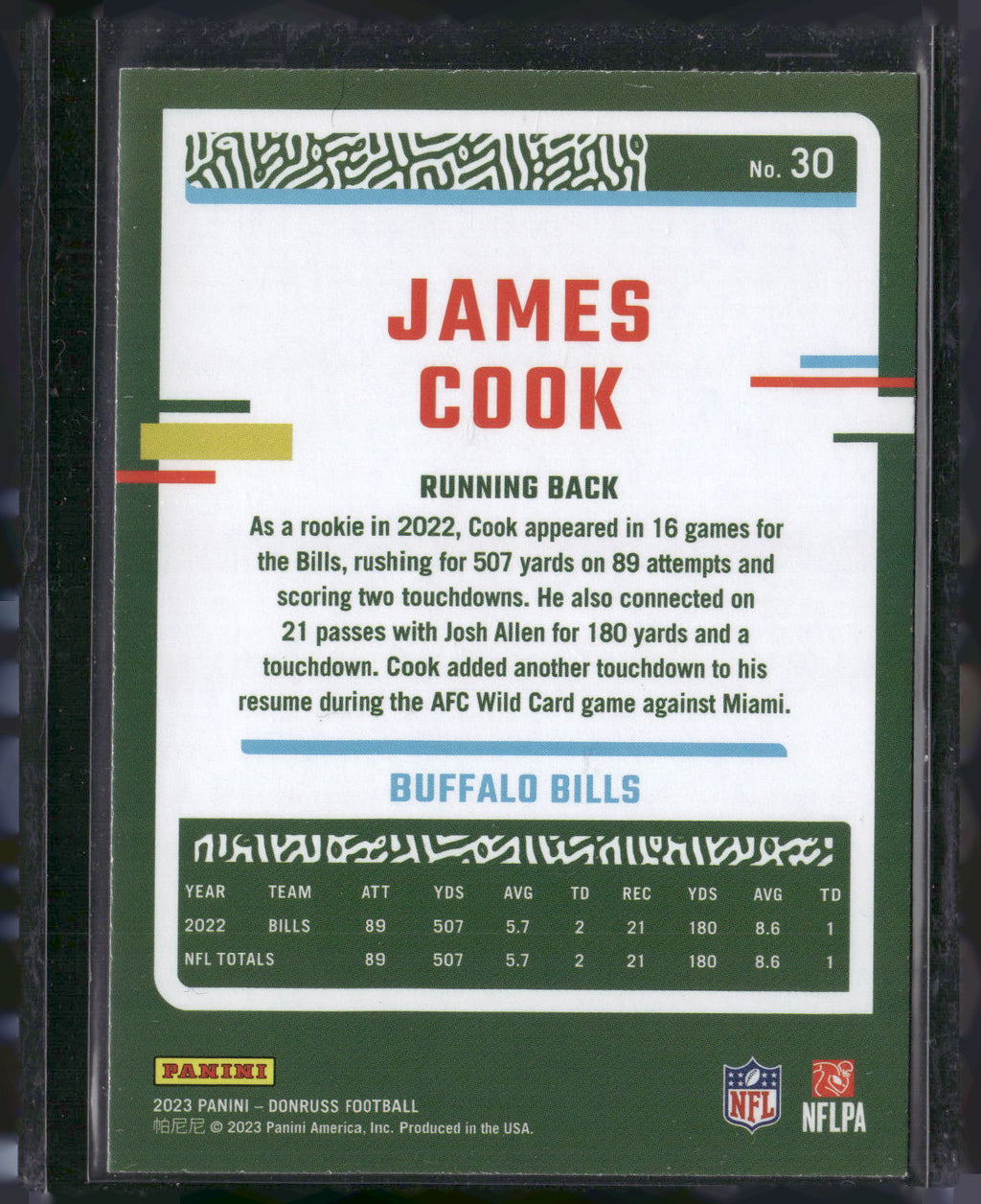 2023 Donruss #30 James Cook Press Proof Red