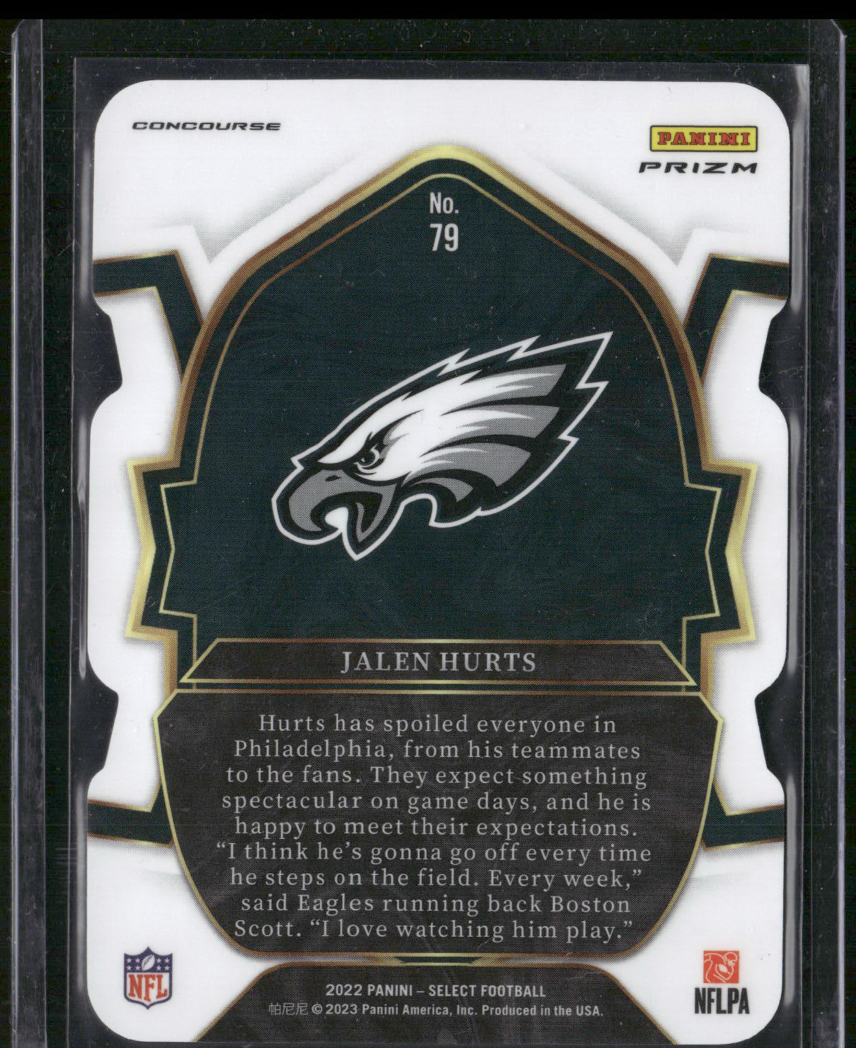 2022 Panini Select #79 Jalen Hurts Silver Prizm Die Cut