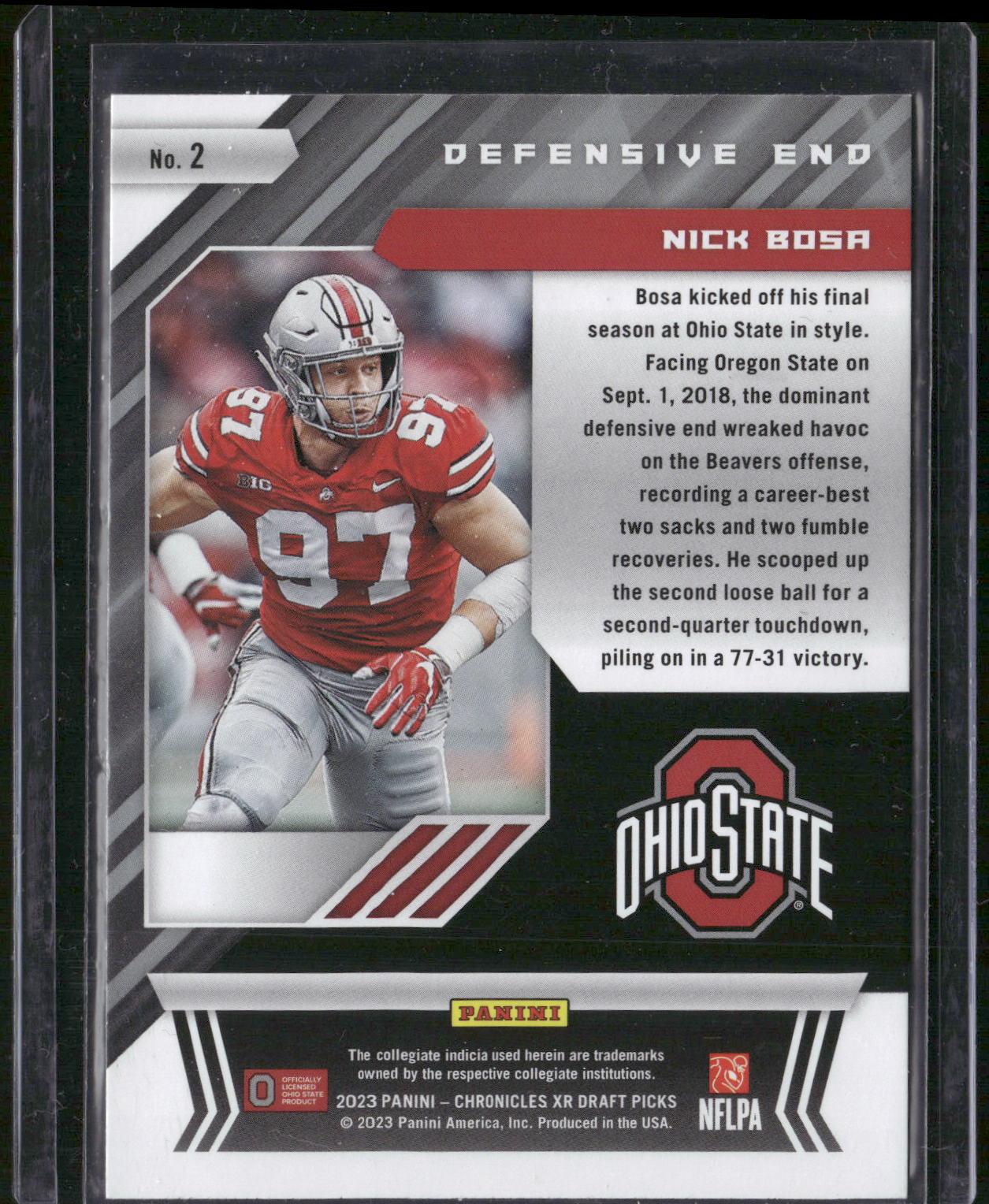 2023 Panini Chronicles Draft Picks #2 Nick Bosa XR