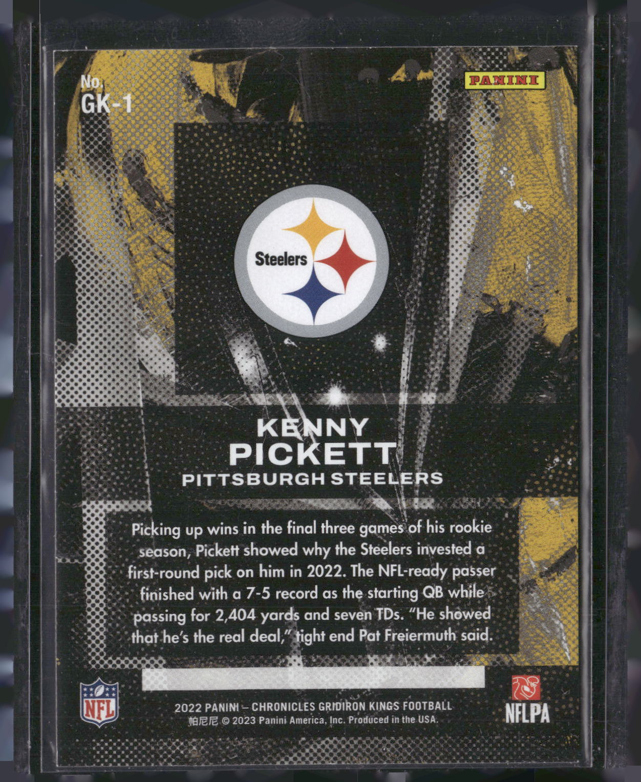 2022 Panini Chronicles #GK-1 Kenny Pickett Gridiron Kings
