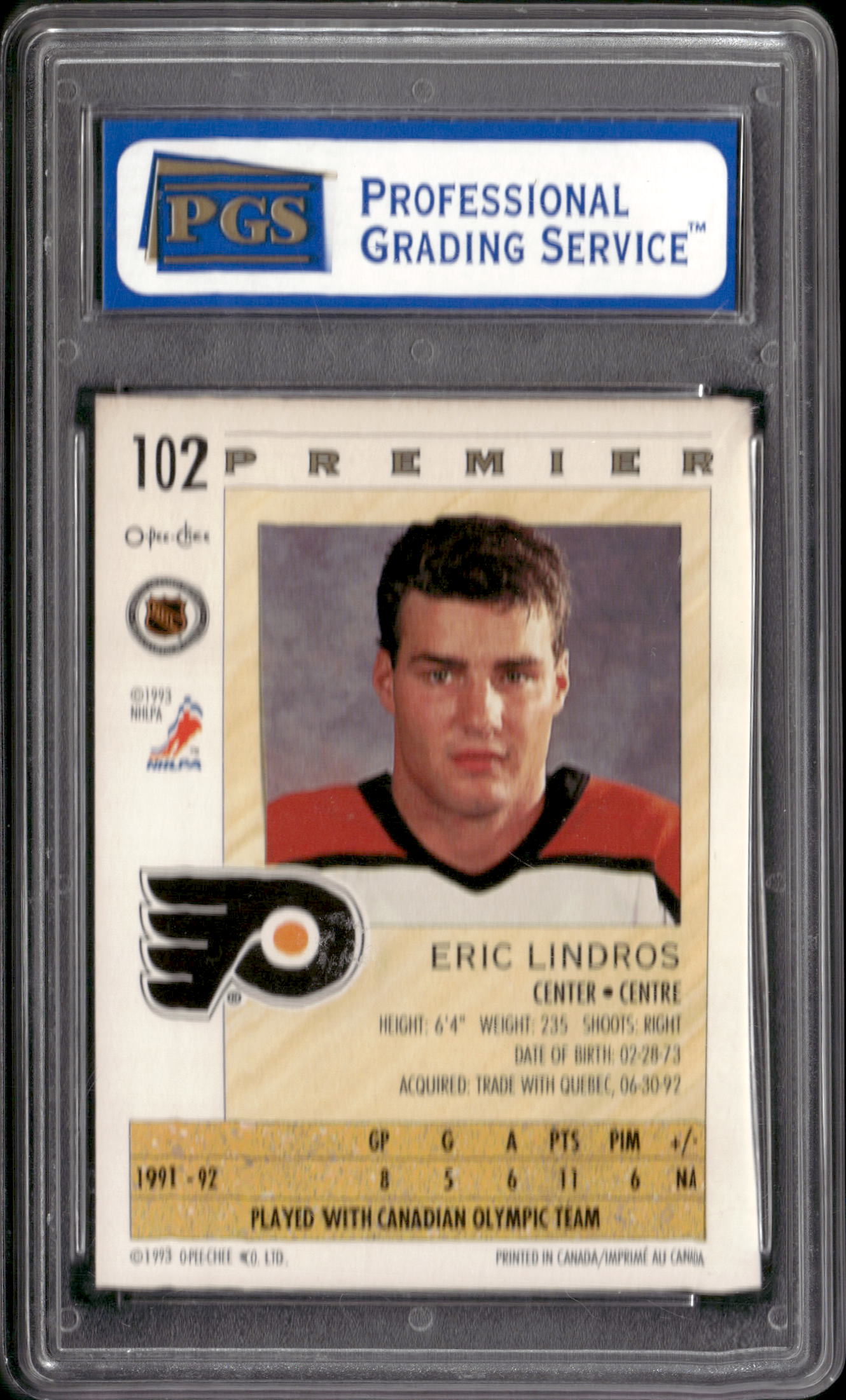 1992-93 O-Pee-Chee Premier #102 Eric Lindros