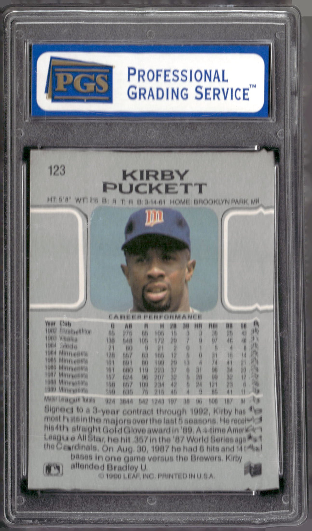 1990 Leaf #123 Kirby Puckett