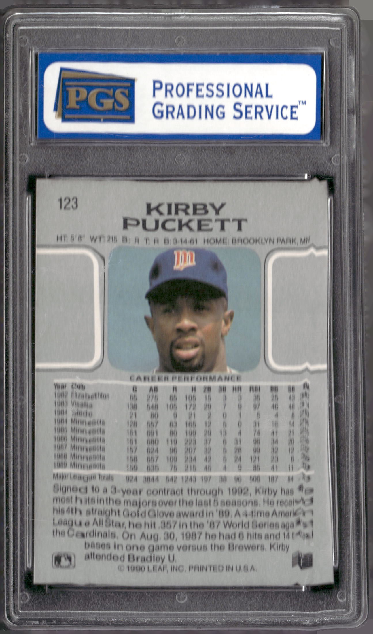 1990 Leaf #123 Kirby Puckett