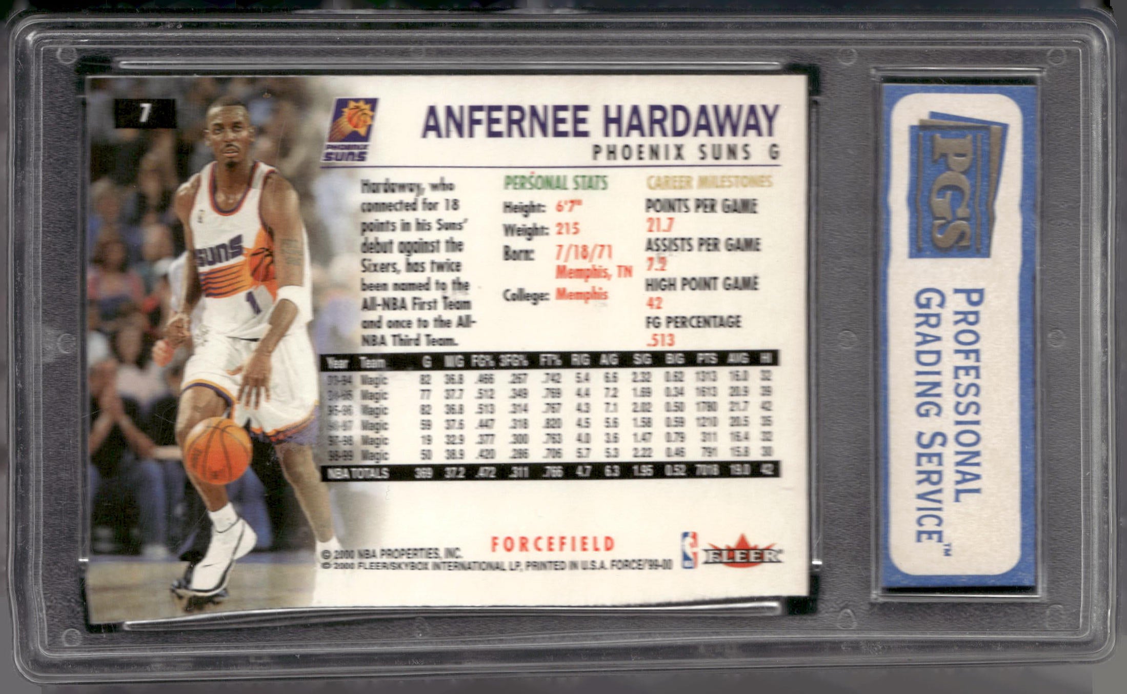 1999-00 Fleer Force #7 Anfernee Hardaway Forcefield