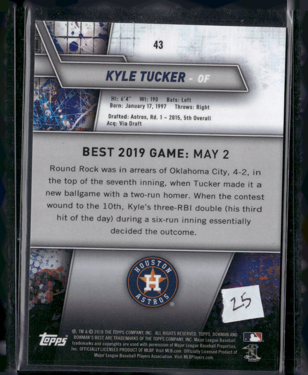 2019 Bowman's Best #43 Kyle Tucker Atomic Refractor