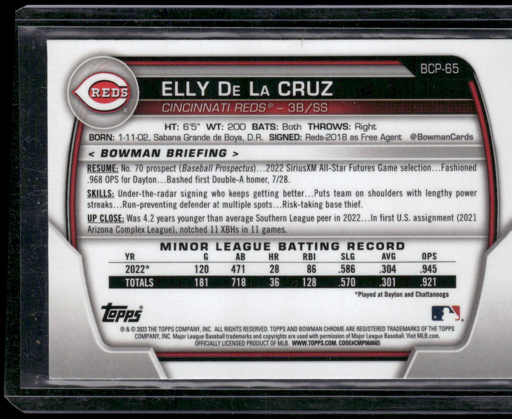 2023 Bowman #BCP-65 Elly De La Cruz Chrome Prospects