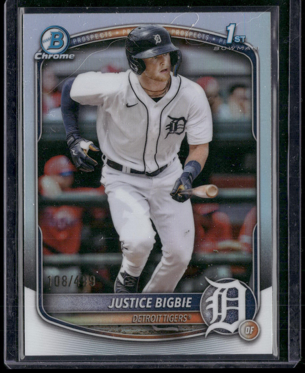 2025 Bowman Chrome #BCP-215 Justice Bigbie Prospects Refractor #/499