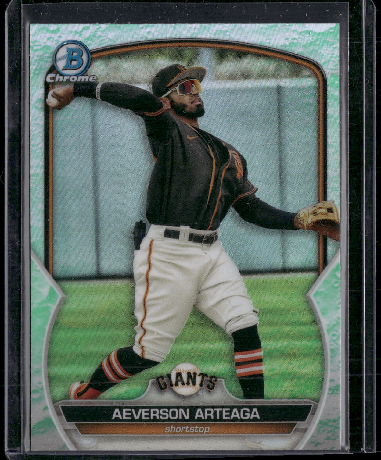 2023 Bowman #BCP-60 Aeverson Arteaga Chrome Prospects Lunar Glow Refractors