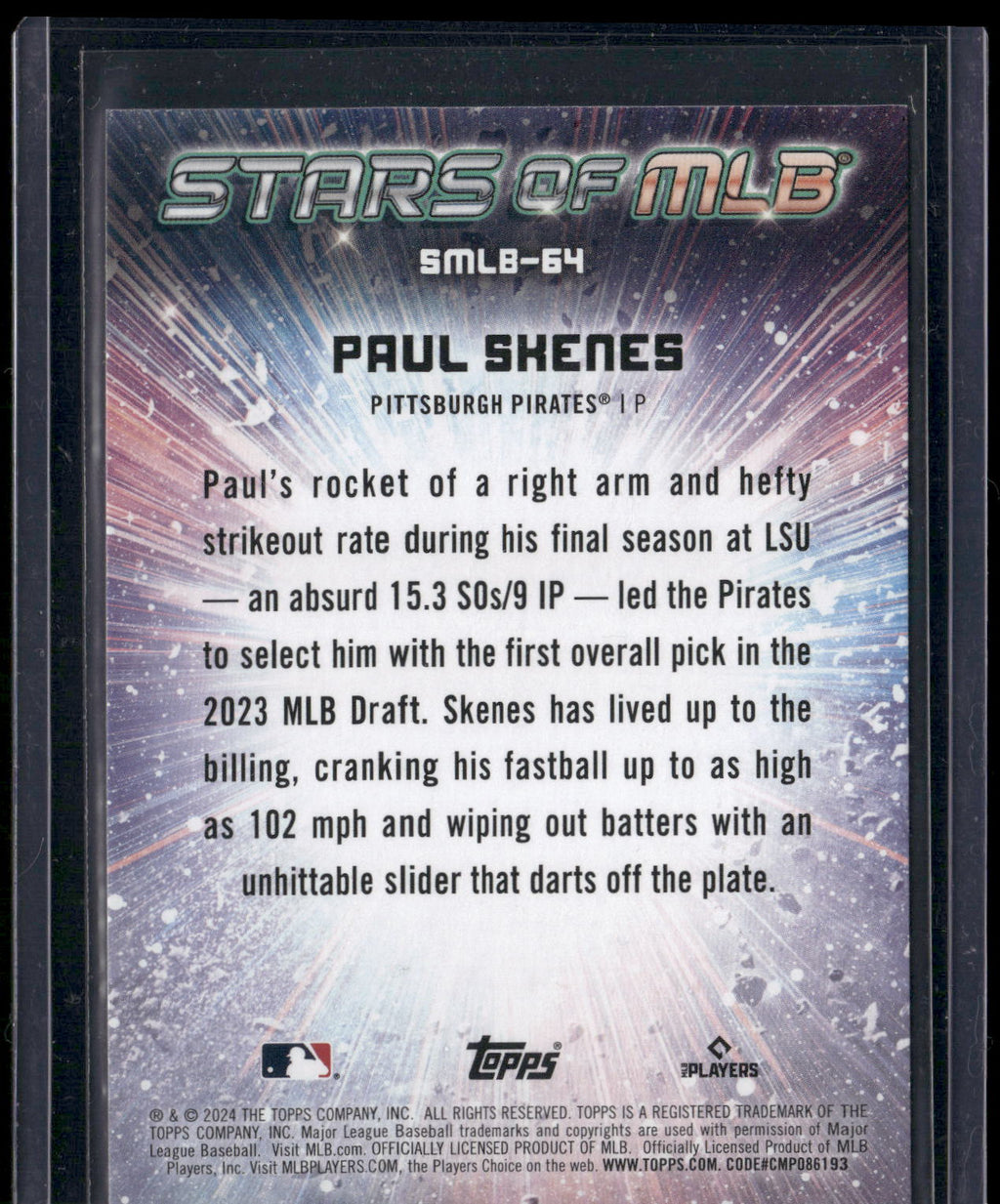 2024 Topps Update #SMLB-64 Paul Skenes Stars of MLB
