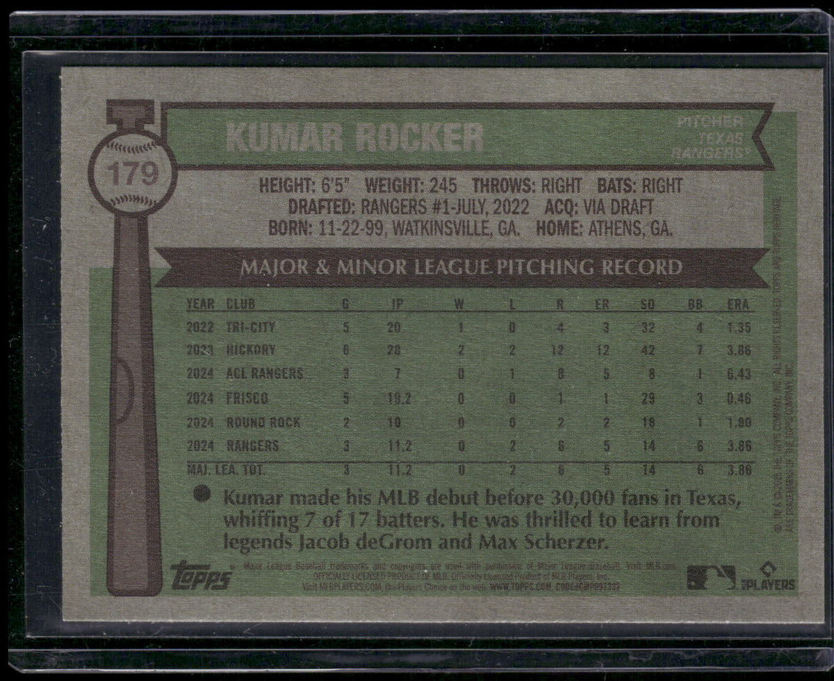 2025 Topps Heritage #179 Kumar Rocker Dark Blue Border