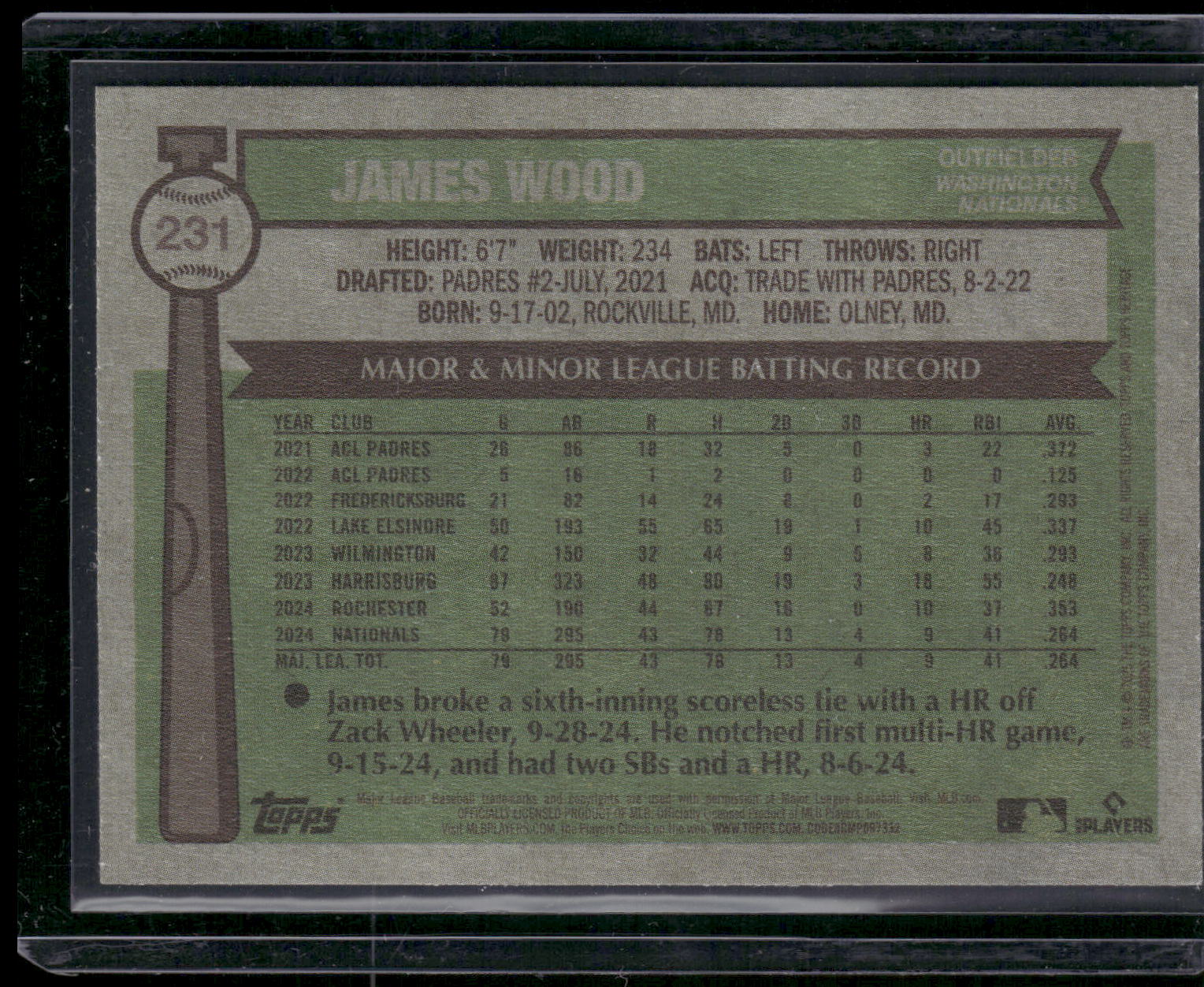 2025 Topps Heritage #231 James Wood