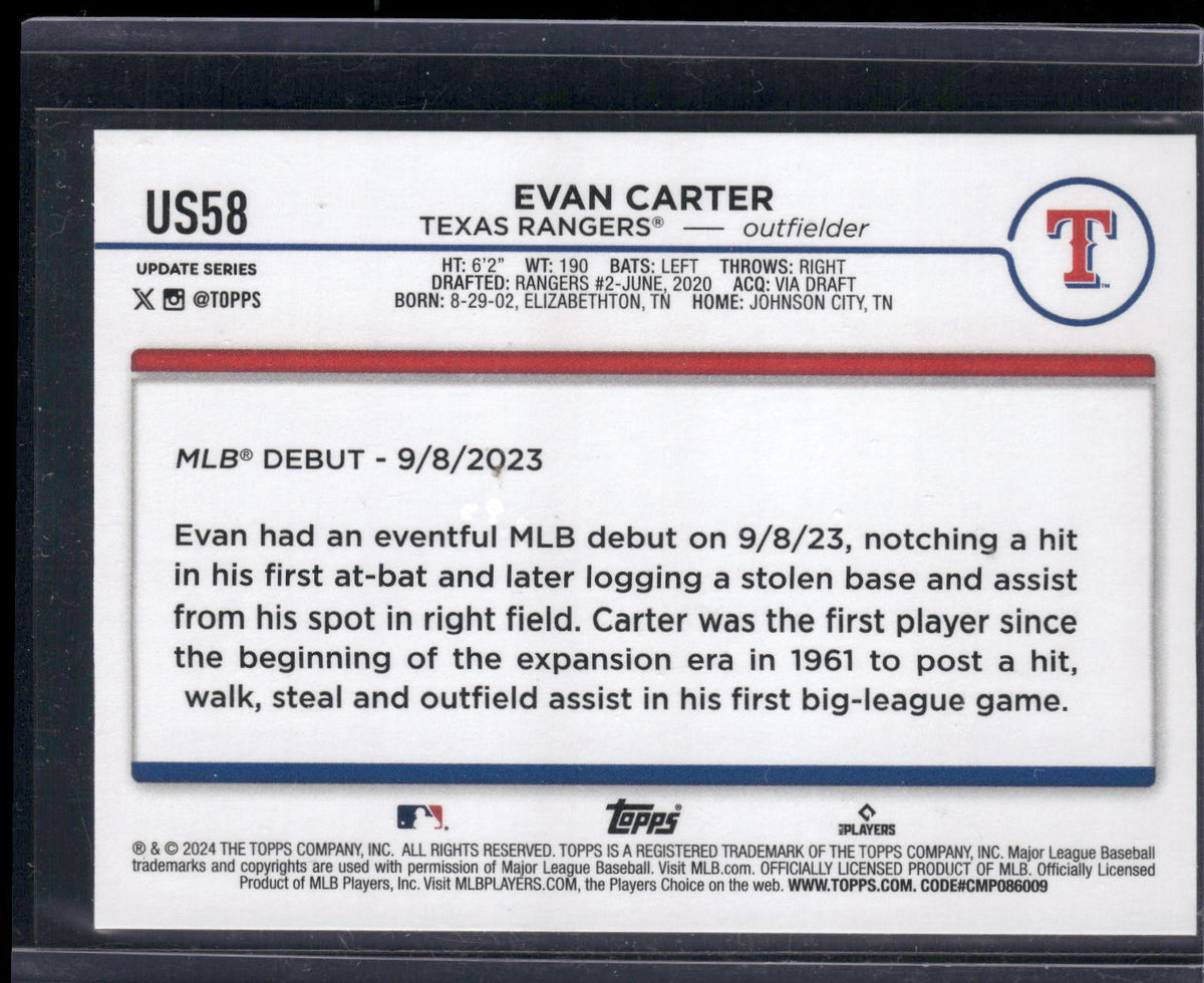 2024 Topps Update #US58 Evan Carter
