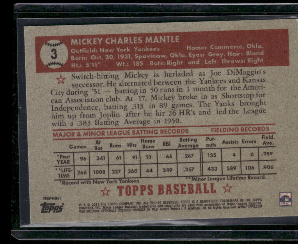 2021 Topps x Mickey Mantle #3 Mickey Mantle
